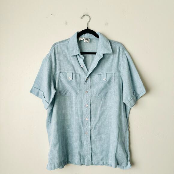 Kennington coastal lightweight breathable blue Button Shirt Men's XL - Picture 1 of 9